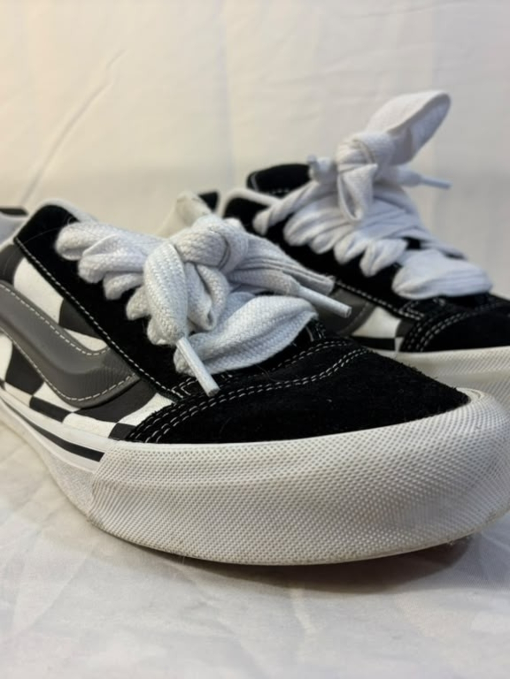 Vans Kids Black & White Checkerboard Low Top Sneakers